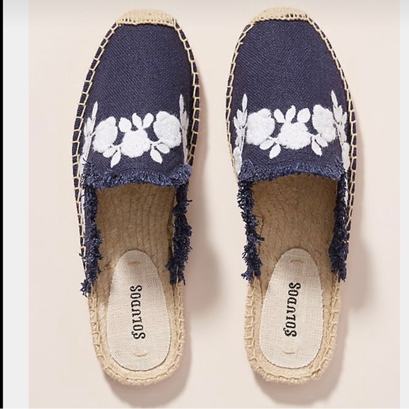 NIB Soludos Frayed Floral Espadrille Mules Size 8.5 - Picture 3 of 10